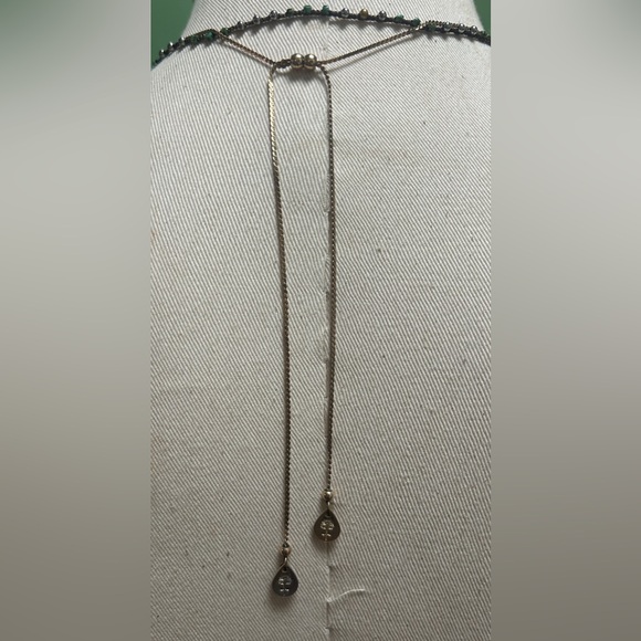 Alex +Ani Gold Necklace with Green Stone plus green bead on cord necklace bundle - Picture 3 of 6